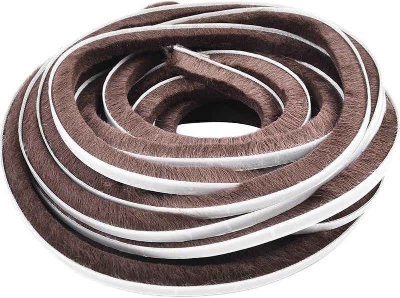 Brown 10m Draught Excluder Brush Seal Tape Weather Strip For Door Window Windproof Dustproof Sound Insulation - Image 4