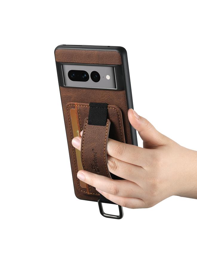 Suteni Case For Google Pixel 7 Pro H13 Litchi Leather Wrist Strap Wallet Back Phone Case - Image 3