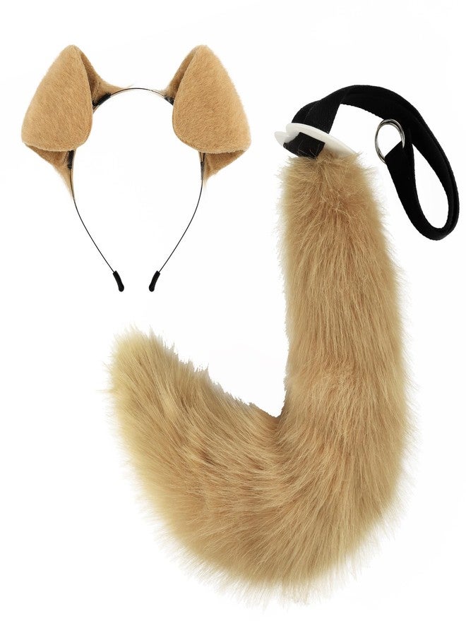 JUNBOON Dog Ear Headband Furry Long Fox Tail Set Anime Party Cosplay Dress up Costume - Image 1