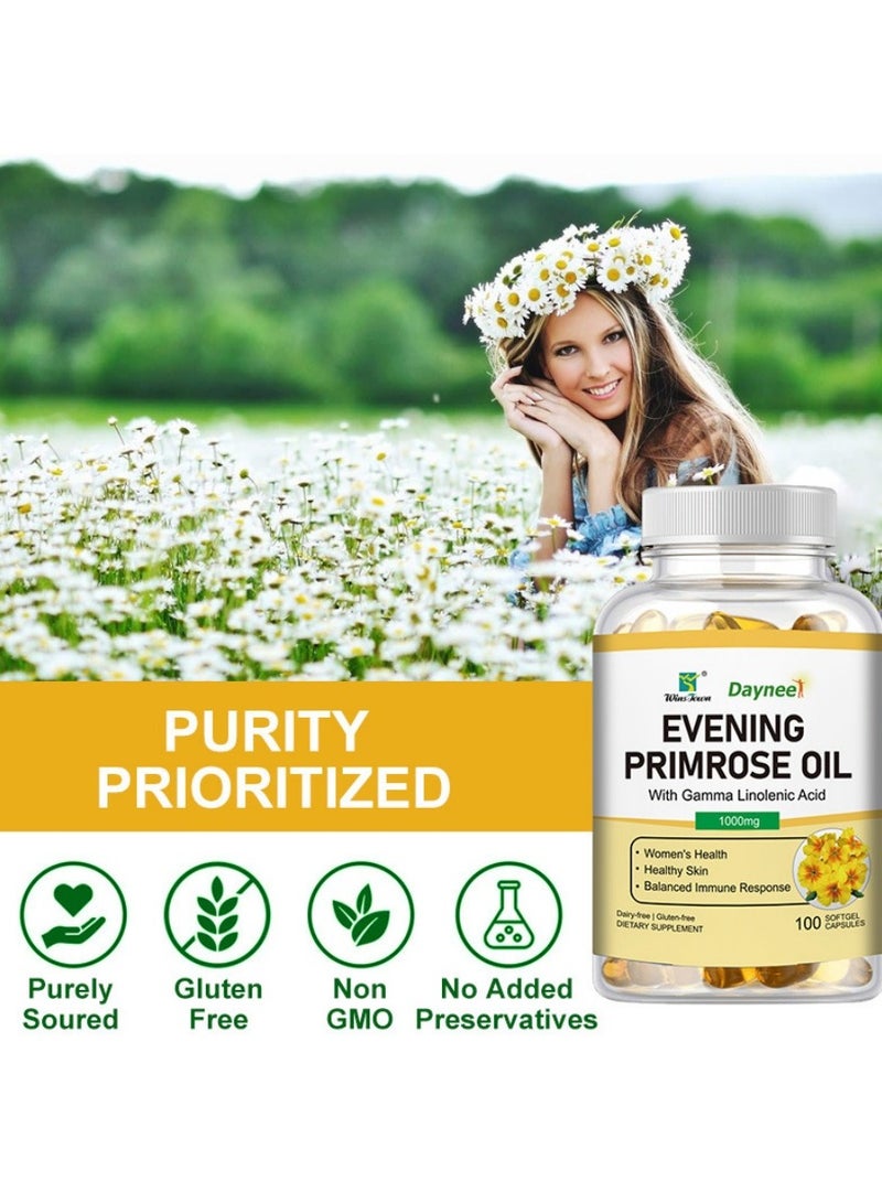 وينز تاون كبسولات زيت زهرة الربيع المسائية من دايني لزيادة مرونة الجلد، وتحقيق بشرة فاتحة وناعمة وسلسة. تساعد الخصائص المضادة للشيخوخة والأكسدة على تقليل التجاعيد وتجديد البشرة. 100 قرص. - Image 3