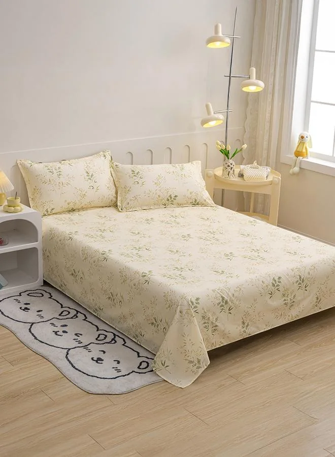 Styli Pack of 3 - Polyester Flat Sheets - 220cmx230cm, Yellow