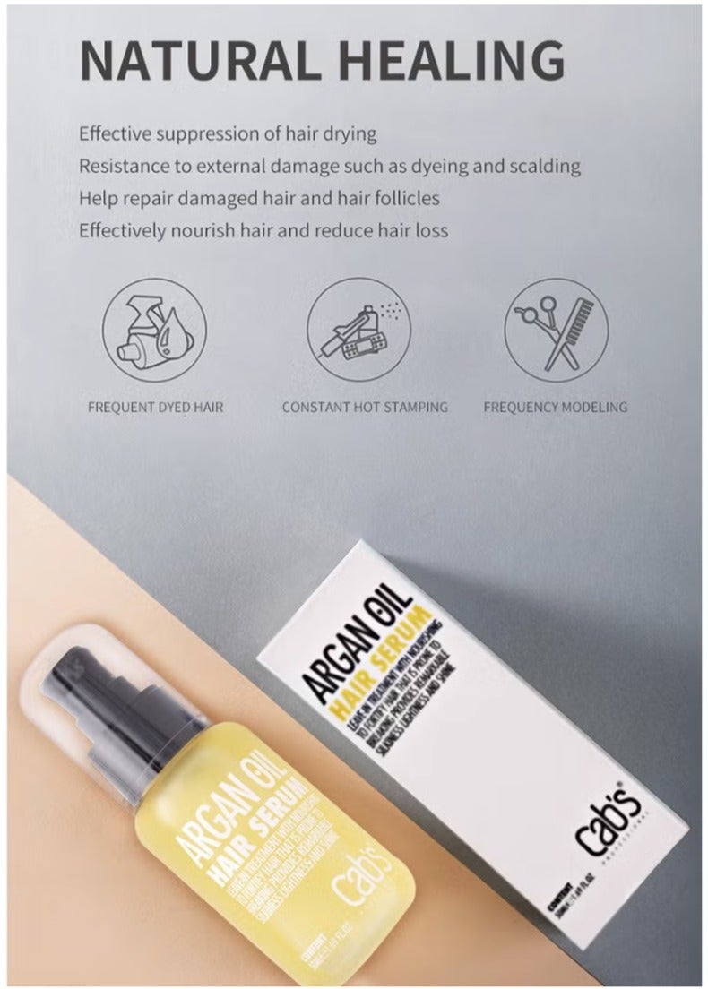 Cab's Argan Oil Hair Serum 50ml- Leave-in Treatment With  Nourishing and Repairing Formula for Smooth and Shiny Hair - Lightweight & Non-Greasy. - Image 3