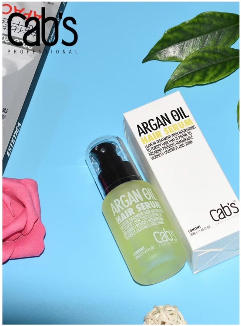 Cab's Argan Oil Hair Serum 50ml- Leave-in Treatment With  Nourishing and Repairing Formula for Smooth and Shiny Hair - Lightweight & Non-Greasy. - Image 2