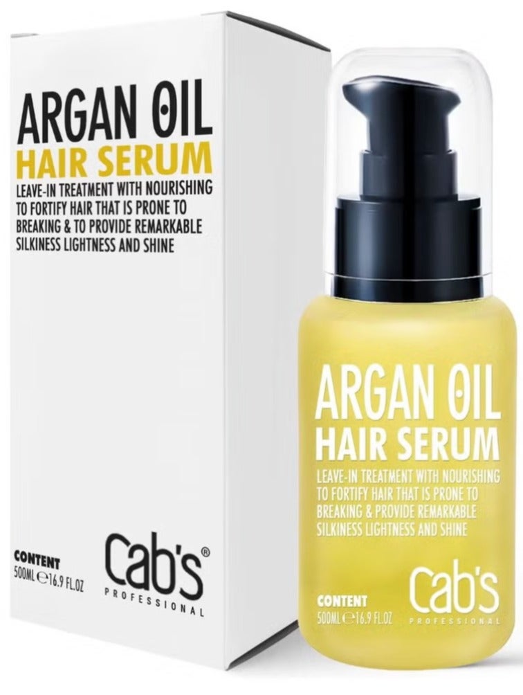 Cab's Argan Oil Hair Serum 50ml- Leave-in Treatment With  Nourishing and Repairing Formula for Smooth and Shiny Hair - Lightweight & Non-Greasy. - Image 1