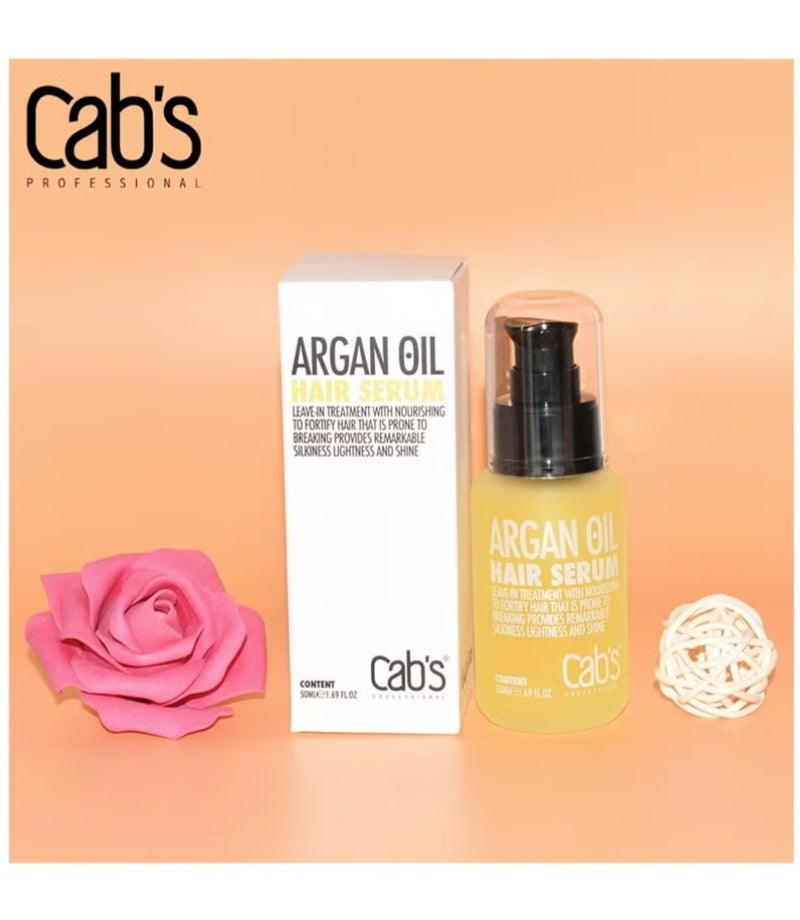 Cab's Argan Oil Hair Serum 50ml- Leave-in Treatment With  Nourishing and Repairing Formula for Smooth and Shiny Hair - Lightweight & Non-Greasy. - Image 5