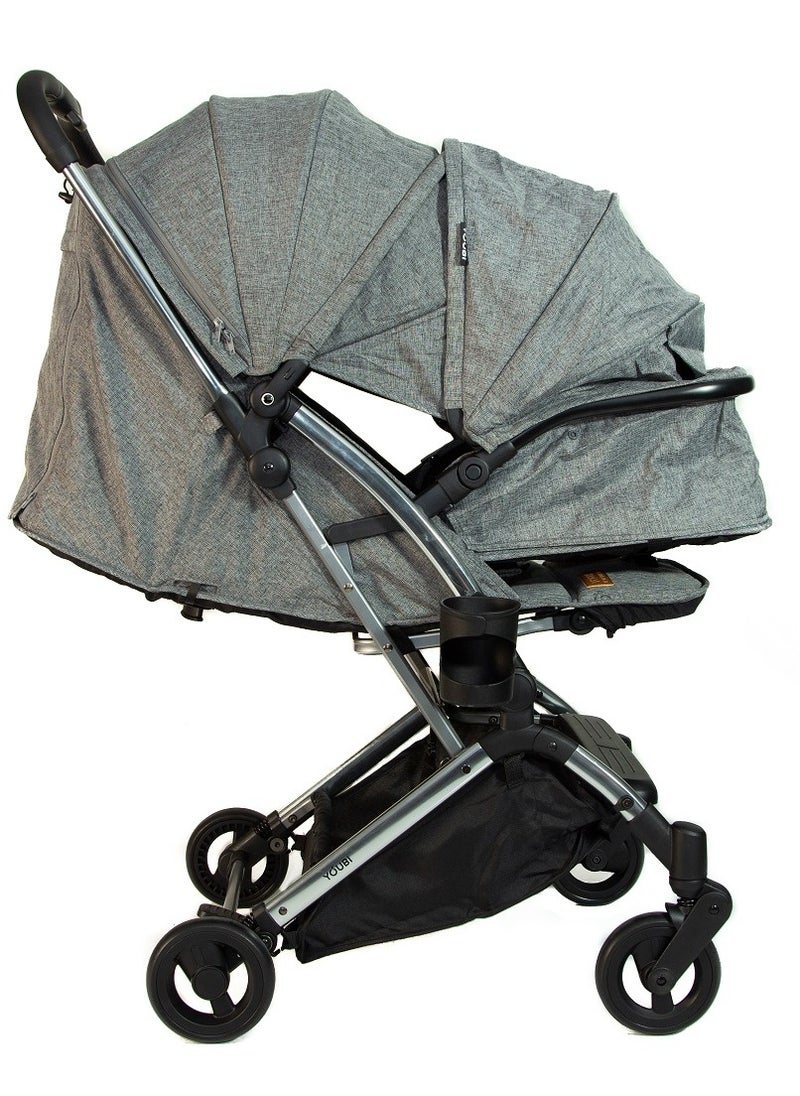 Pikkaboo - Pikkaboo Youbi Toddler German Travel System with New Born Attachment - Grey - Image 1