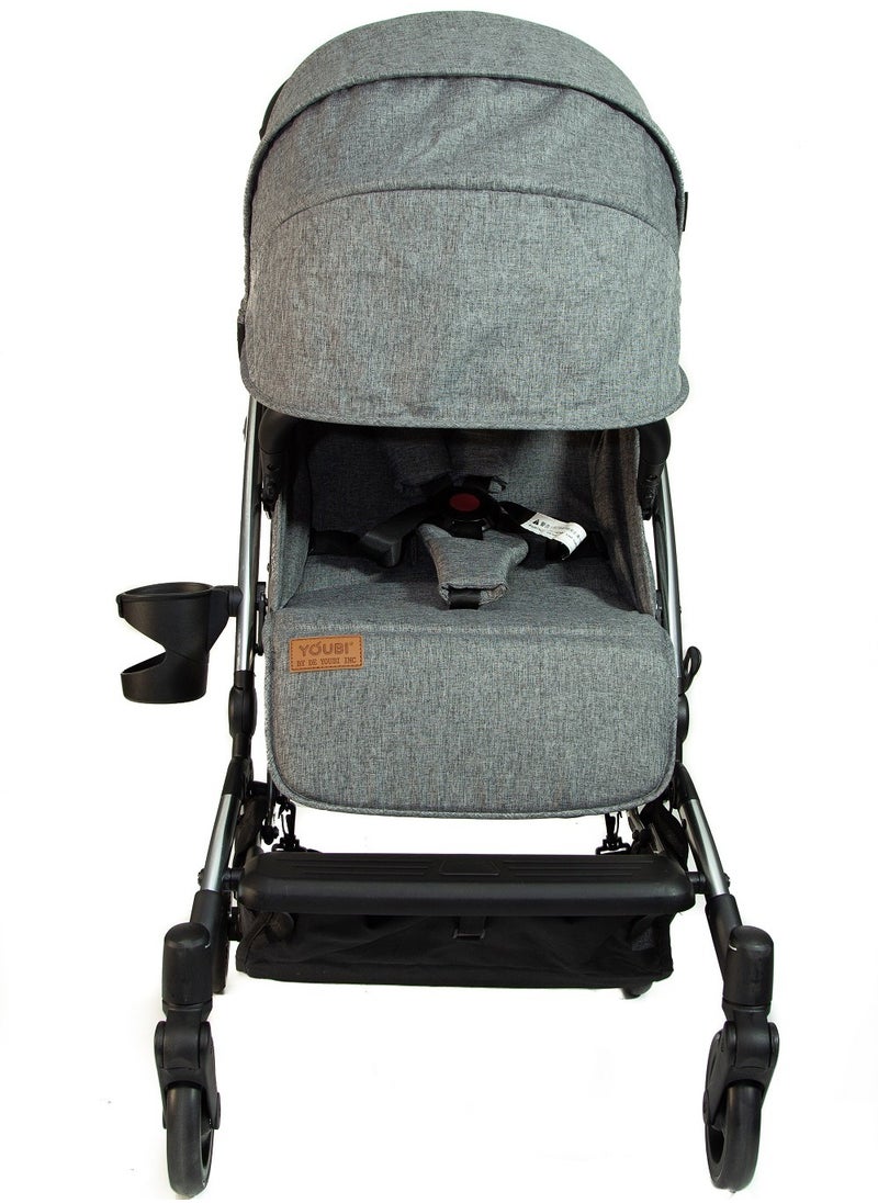 Pikkaboo - Pikkaboo Youbi Toddler German Travel System with New Born Attachment - Grey - Image 1