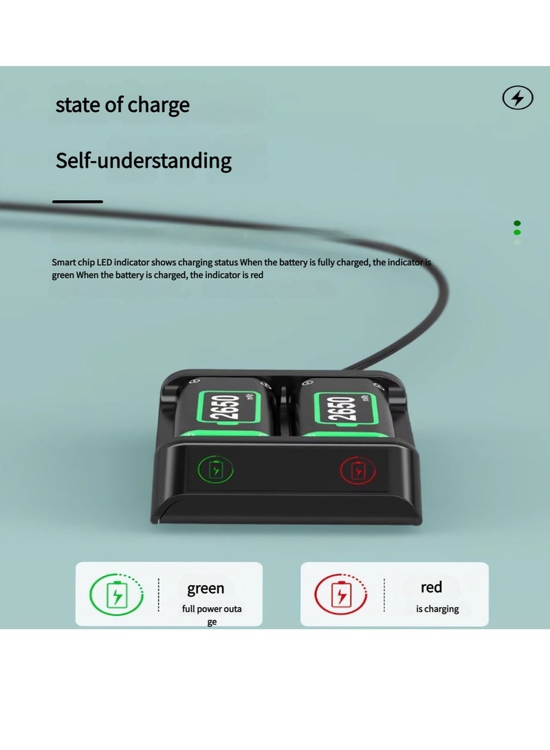 Xbox Grip Battery Pack, Battery Charger Compartment, Quick Charge 2x 2650mWh Battery Pack, Rechargeable USB Charger for Xbox One/S/X/Xbox One Elite/Xbox Series S/X - Image 4