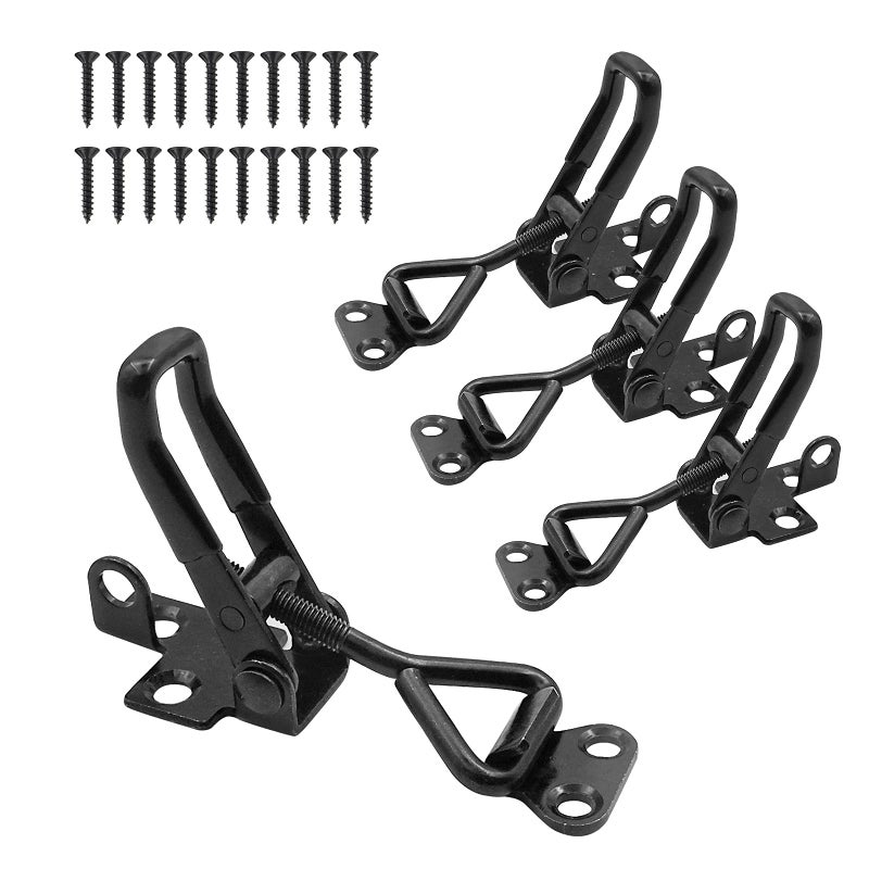 GouZaak GouZaak 4 Pack Adjustable Black Toggle Clamp Latch (4001) Heavy Duty 220 lbs Toggle Latch & Quick Release Metal Pull  - Image 1