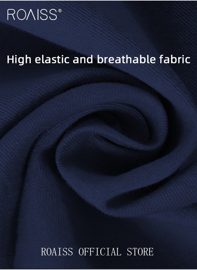 roaiss Women's Fashion Versatile  Skirt Soft Lightweight Elastic Waist Design High Waisted A-Line  Short Sleeve Skirt for Ladies Elegant Temperament Casual Outfit  - Image 3