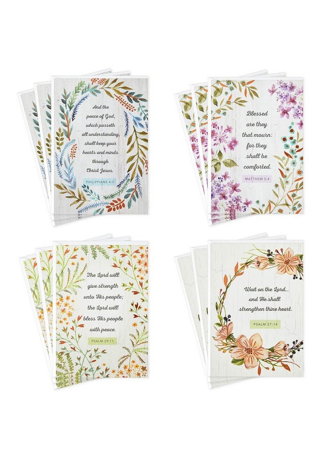 Hallmark DaySpring Assorted Religious Sympathy Cards, Floral Wreaths (12 Cards with Envelopes)  - Image 1