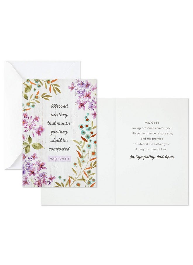 Hallmark DaySpring Assorted Religious Sympathy Cards, Floral Wreaths (12 Cards with Envelopes)  - Image 4