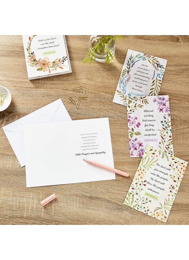 Hallmark DaySpring Assorted Religious Sympathy Cards, Floral Wreaths (12 Cards with Envelopes)  - Image 2