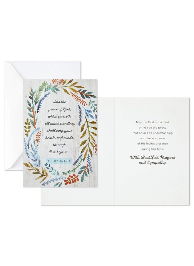 Hallmark DaySpring Assorted Religious Sympathy Cards, Floral Wreaths (12 Cards with Envelopes)  - Image 3