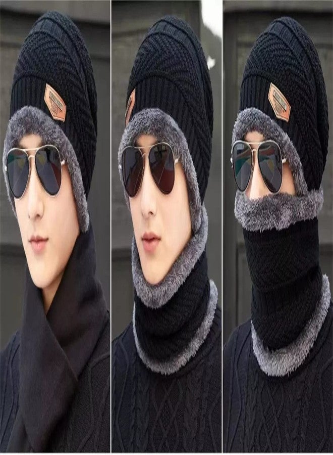 Vroxy طقم قبعة صوفية ناعمة للجنسين من Vroxy مع وشاح للرقبة - دافئ، مقاوم للثلج، لون عشوائي - Image 2