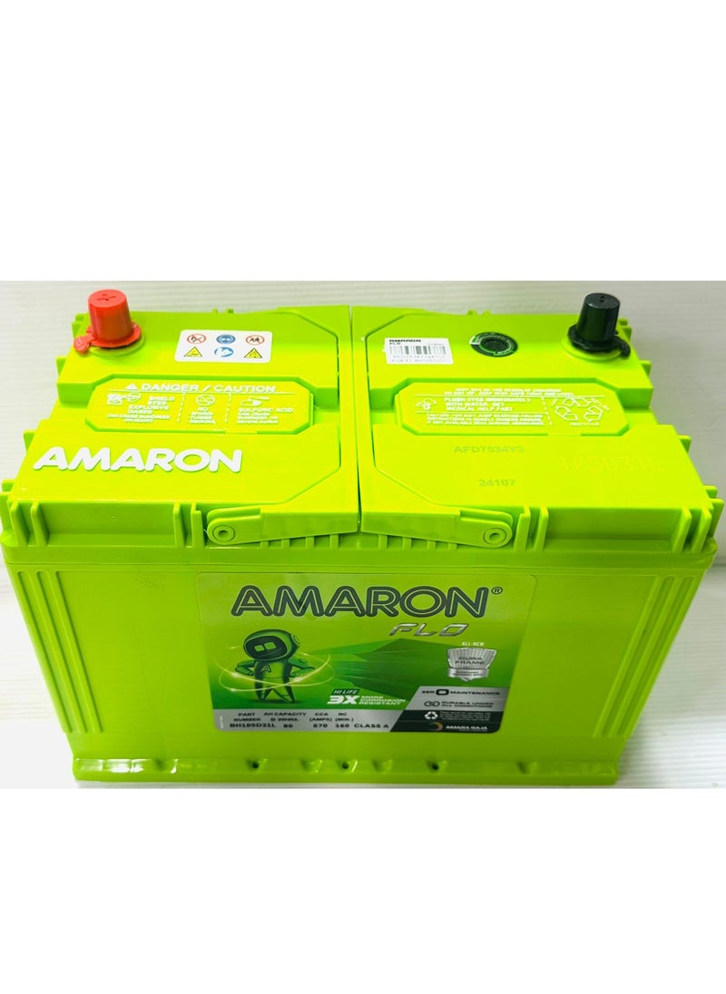 Amaron - Car Battery 12V 80AH 105D31L L-Layout - Image 1