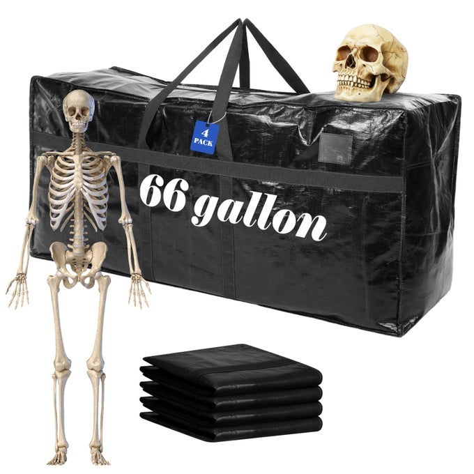 4 PCS 66 GALLON LARGE MOVING BAGS WITH ZIPPER AND HANDLES FOLDABLE STORAGE DUFFLE BAGS HEAVY DUTY EXTRA LARGE TOTES FOR COLLEGE DORM TRAVEL CLOTHES BLANKETS BEDDING MOVING BLACK
