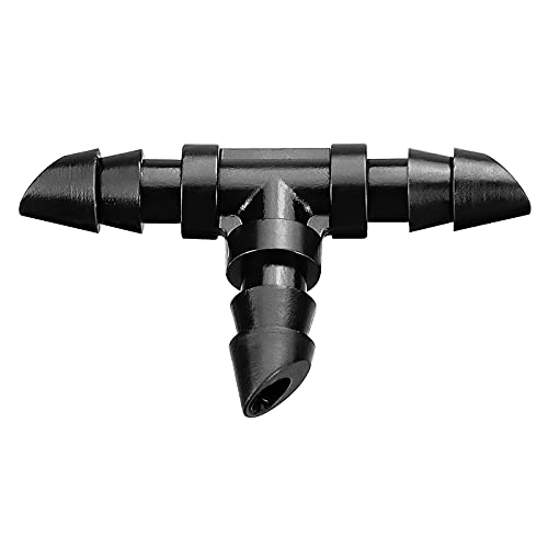 JAYEE 50 Pack Drip Irrigation 1/4” Barbed Tee Fittings, Barbed Connectors Fits Universal 1/4 Inch Drip Tubing, Irrigation Tee for Drip or Sprinkler System - Image 1