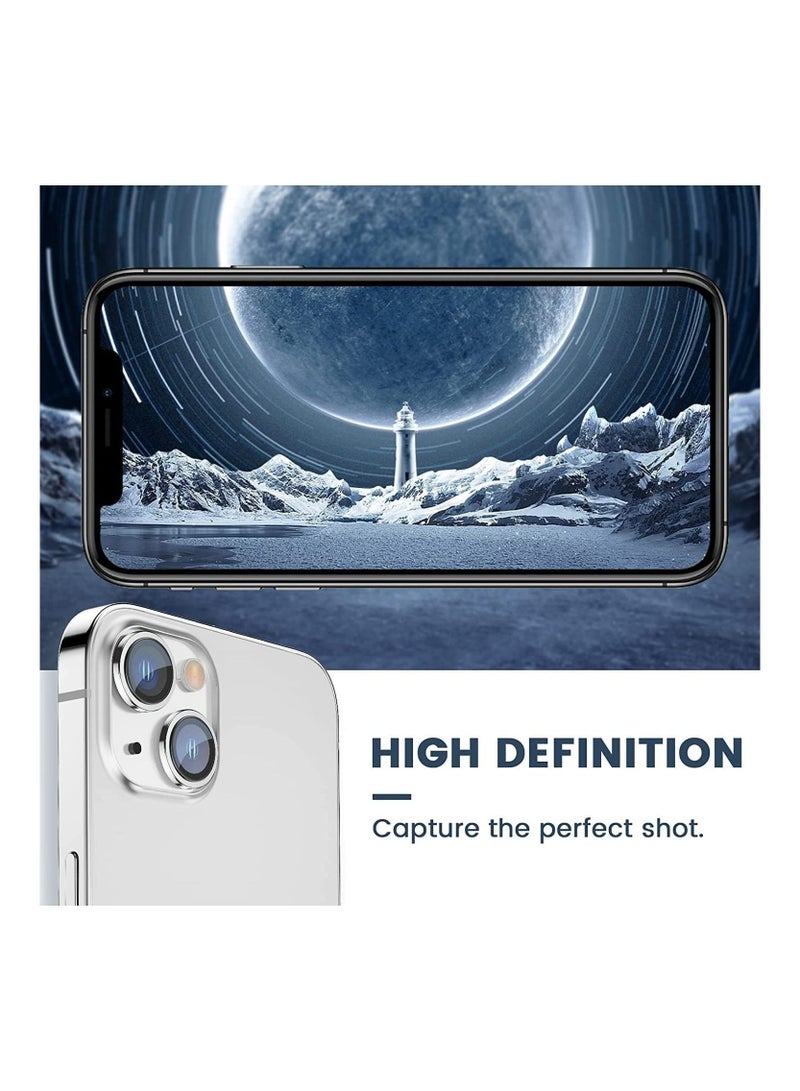 واقي عدسة الكاميرا لهاتف iPhone 14/14 Plus يحافظ على غطاء شاشة عدسة الكاميرا الأصلية من الزجاج عالي الدقة - Image 4