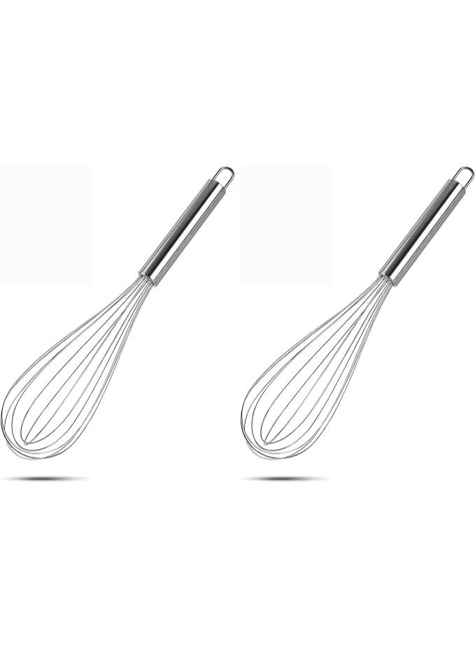 Lynacz Original Stainless Steel Balloon Whisk - Egg Frother, Milk Beater, Kitchen Utensil For Blending Whisking Beating Mixing Whipping & Stirring - 12 Inch. (Pack of 2) - Image 1