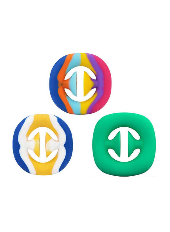 يو-هومي لعبة فقاعات حسية يمكنك الضغط عليها خفيفة الوزن من المطاط غير السام مكونة من 3 قطع للأطفال من عمر سنة فما فوق 6x6x2سم - Image 1