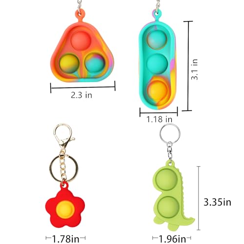 Cucue Simple Fidget Pop Toys Portable Calming Sensory Hand Toys for Fun Stress Relief Soft Flexible Silicone Materials Keychain Durable Poppers for Kids Adults - Image 5