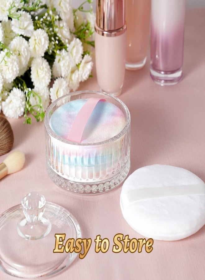 ان اي هوم مجموعة إسفنجة بودرة كبيرة من NiHome مع حاوية، وحامل إسفنجة بودرة زجاجي بغطاء، وإسفنجتين مخمليتين فائقتي النعومة، ومرطبان تخزين أنيق من الزجاج الكريستالي للبودرة السائبة، وبودرة الجسم، وبودرة التثبيت. - Image 3