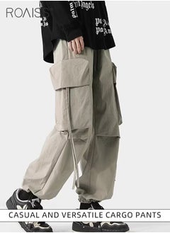 roaiss Men Cargo Pants Ribbon Hip Hop Jogging Pants Male Casual Streetwear Harem Trousers Pockets New Elastic Waist Sweatpants  - Image 4