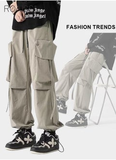 roaiss Men Cargo Pants Ribbon Hip Hop Jogging Pants Male Casual Streetwear Harem Trousers Pockets New Elastic Waist Sweatpants  - Image 3