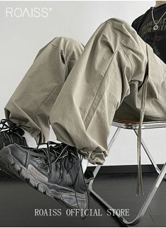 roaiss Men Cargo Pants Ribbon Hip Hop Jogging Pants Male Casual Streetwear Harem Trousers Pockets New Elastic Waist Sweatpants  - Image 5