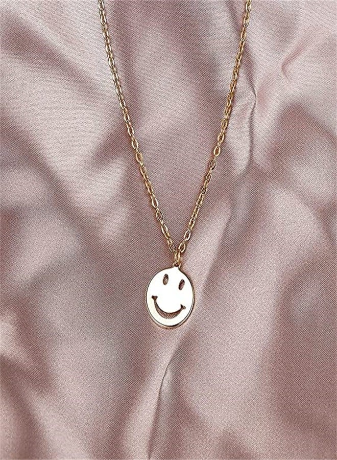Goolsky Smiley Face Necklace Cute Round Stainless Steel For Women Girls - Image 4