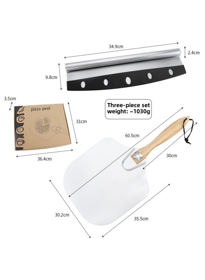 Daily Use Kitchen Baking Utensils Set 7-piece Baking Tools For Cake Making Includes Measuring Spoons Measuring Cups Mixing Bowls-Color:Pizza Shovel + Cutter Box - Image 1