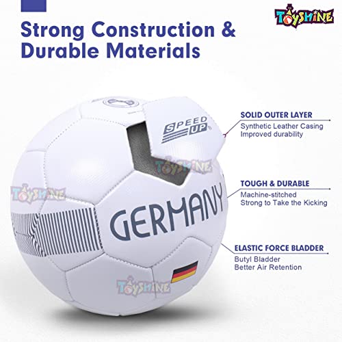 Toyshine Speed UP 4 in 1 Football Combo Set Toy Gift For Kids | 1 Football, 1 Pair Shin Guard, 1 Pump, 1 Bag | Birthday Gift for Boys Girls Toddler 4-10 Year Old - Grey SSTP - Image 2