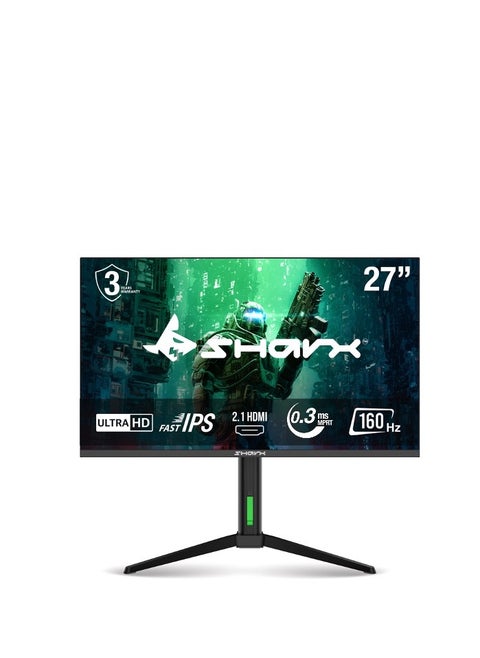 SHARX 27" UHD 4K (3840×2160 ) Gaming Monitor, 160Hz, 0.3ms, Fast IPS, HDMI 2.1, USB-C, RGB, Adjustable Stand, FreeSync & G-Sync