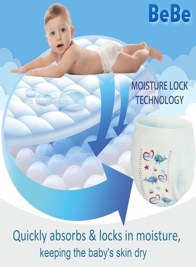 TUNSECHY Advanced Bebe Baby Pant Diapers XL Size for 12-17 Kgs, Triple Leakage Protection, Extra Comfort, Rash Free Superior Absorbency Hypoallergenic (1 XL Pack of 56 Baby Diapers) - Image 2
