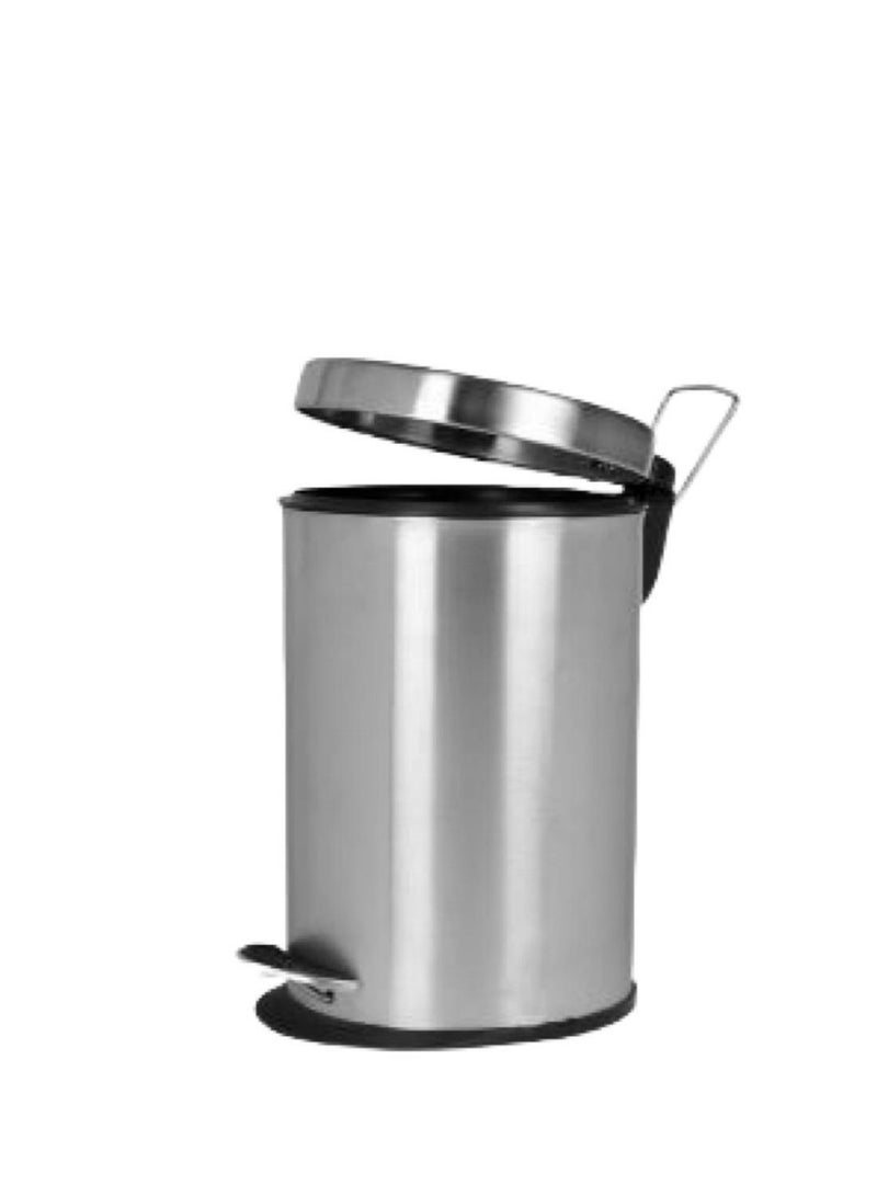 ACT Stainless Steel Round Soft Close Pedal Dustbin With Lid And Bucket - Image 2