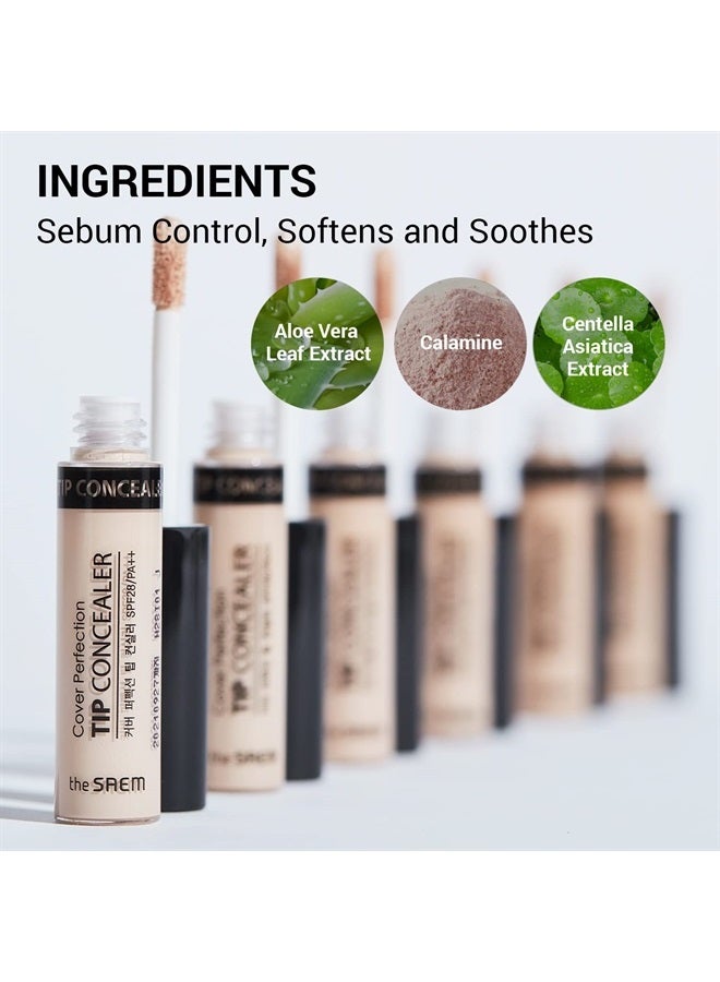 THESAEM THE SAEM Cover Perfection Tip Concealer 3 Color Set, Liquid Multi-Use Concealer, Full Coverage Makeup for Acne Dark Spots Dark Circles Hyperpigmentation and Blemishes, 0.2 fl.oz. (#1, 1.5, 2) - Image 5