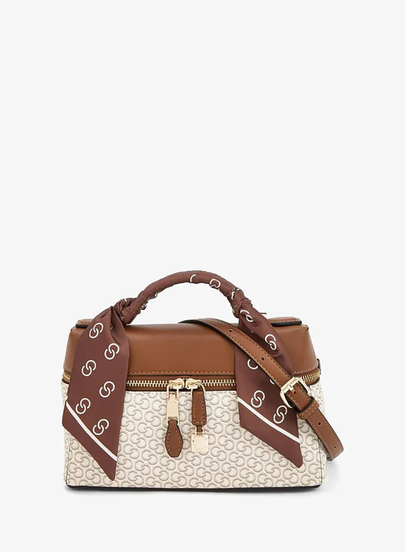 سيليست Monogram Print Crossbody Bag With Scarf Accent