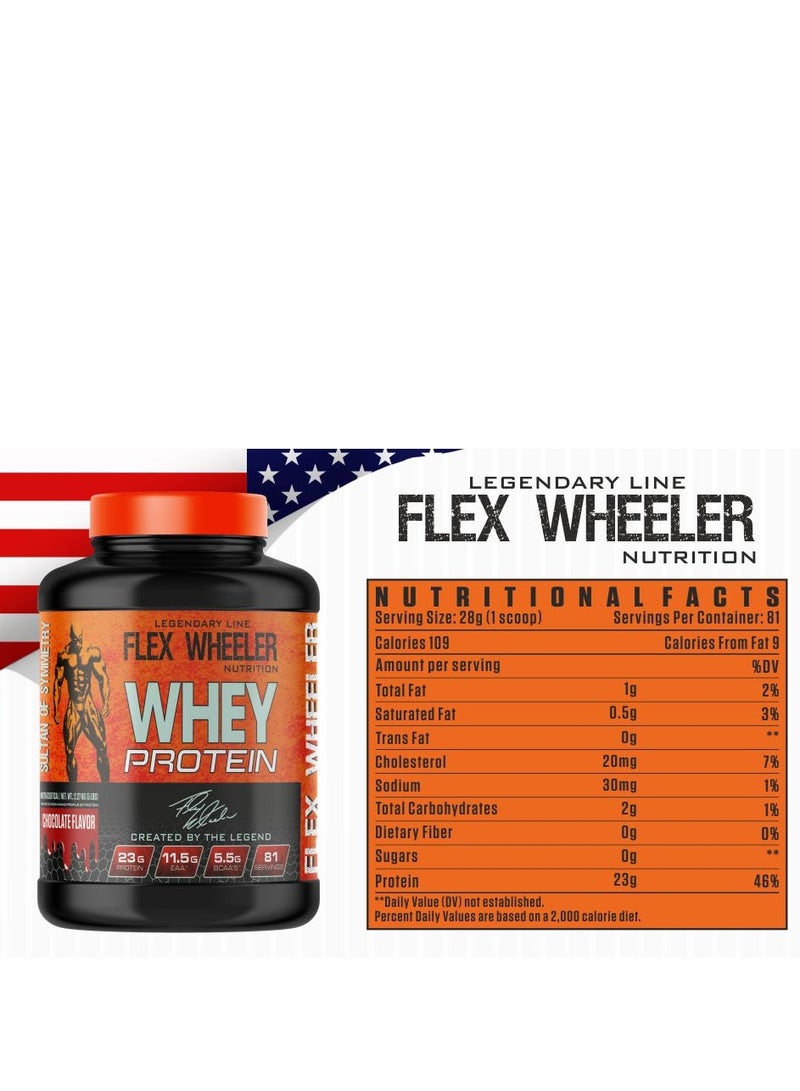 فليكس ويلرنيوتريشن  بروتين مصل الحليب بنسبة 100% من Flex Wheeler - شوكولاتة غنية، 2.27 كجم (81 حصة) - Image 4