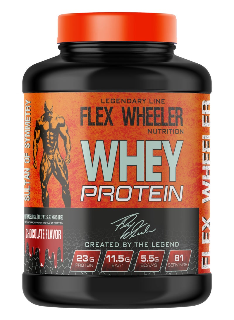 فليكس ويلرنيوتريشن  بروتين مصل الحليب بنسبة 100% من Flex Wheeler - شوكولاتة غنية، 2.27 كجم (81 حصة) - Image 1