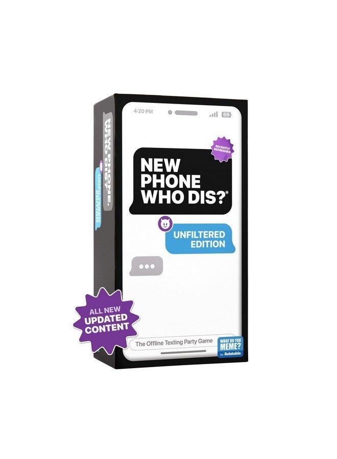 WHAT DO YOU MEME? New Phone, Who Dis? by Relatable, The Offline Text Message Party Game, All New Updated Content, Funny Game Night Games, Adult Christmas Games for Party, Includes 100 Inbox Cards and 300 Reply Cards - Image 1