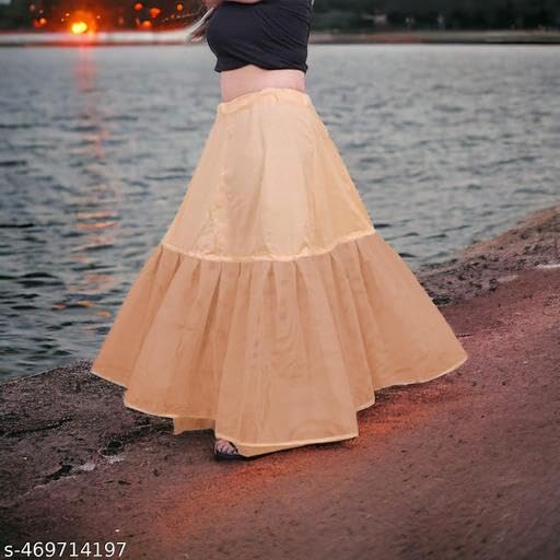 SEER Women's Cotton Cancan | Hoop Less Underskirt Petticoat | Wedding Crinoline | Volume Extension For Lehenga, Gown And Skirt | Free Size Waist With Adjustable Length Cream Color Pack Of 1 - Image 4