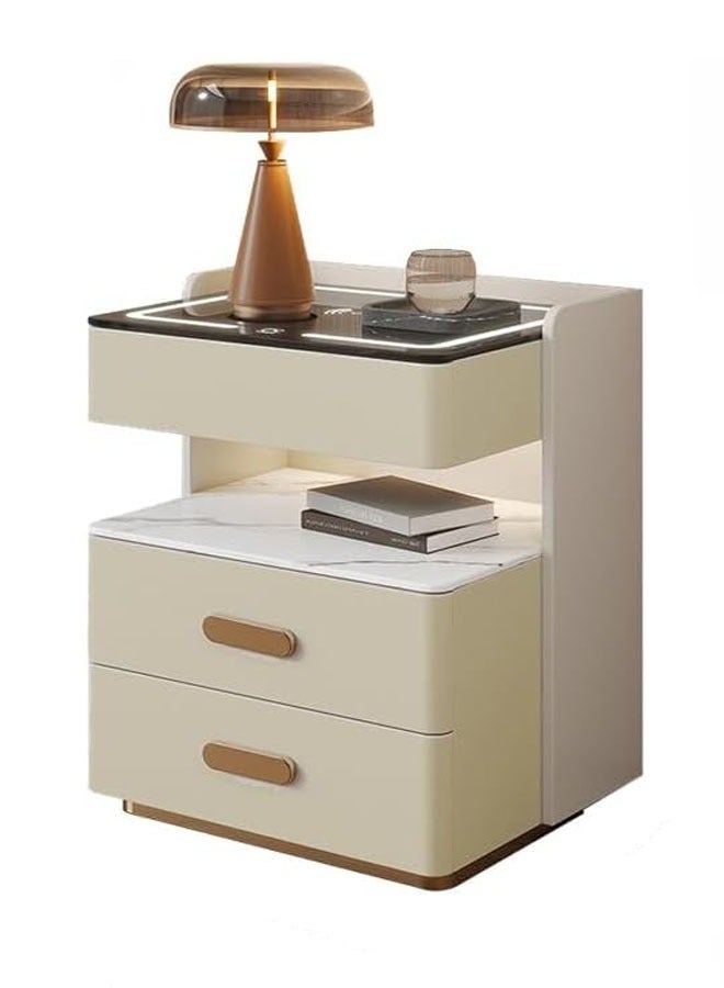 keke Smart Bedside Cabinet with LED Mirror, Wireless Charging & BT Speaker - Image 2