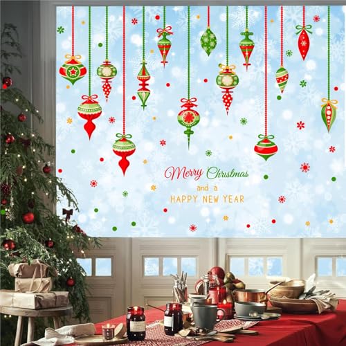 THEYGE Christmas Bell Window Clings Double Sided Hanging Bells Window Decoration Stickers Xmas Ornaments Window Decals Colorful Bells Wall Stickers Christmas Eve New Year Party Supplies Decoration - Image 3