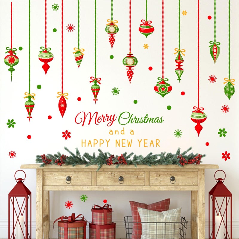THEYGE Christmas Bell Window Clings Double Sided Hanging Bells Window Decoration Stickers Xmas Ornaments Window Decals Colorful Bells Wall Stickers Christmas Eve New Year Party Supplies Decoration - Image 2