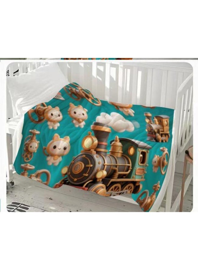 general Baby and children's cartoon flannel thin blanket (warm and comfortable, suitable for sleep, game use) 70cm*100cm - Image 2