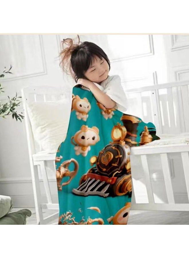 general Baby and children's cartoon flannel thin blanket (warm and comfortable, suitable for sleep, game use) 70cm*100cm - Image 3