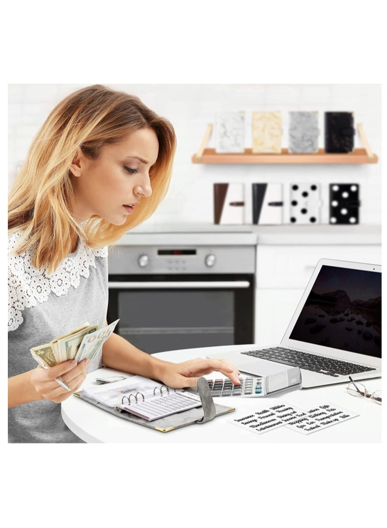 Budget Binder With Cash Envelopes for Budgeting, Money Organizer, 12Pcs 6-Ring Money Saving Binder (Marble-Grey) - Image 2