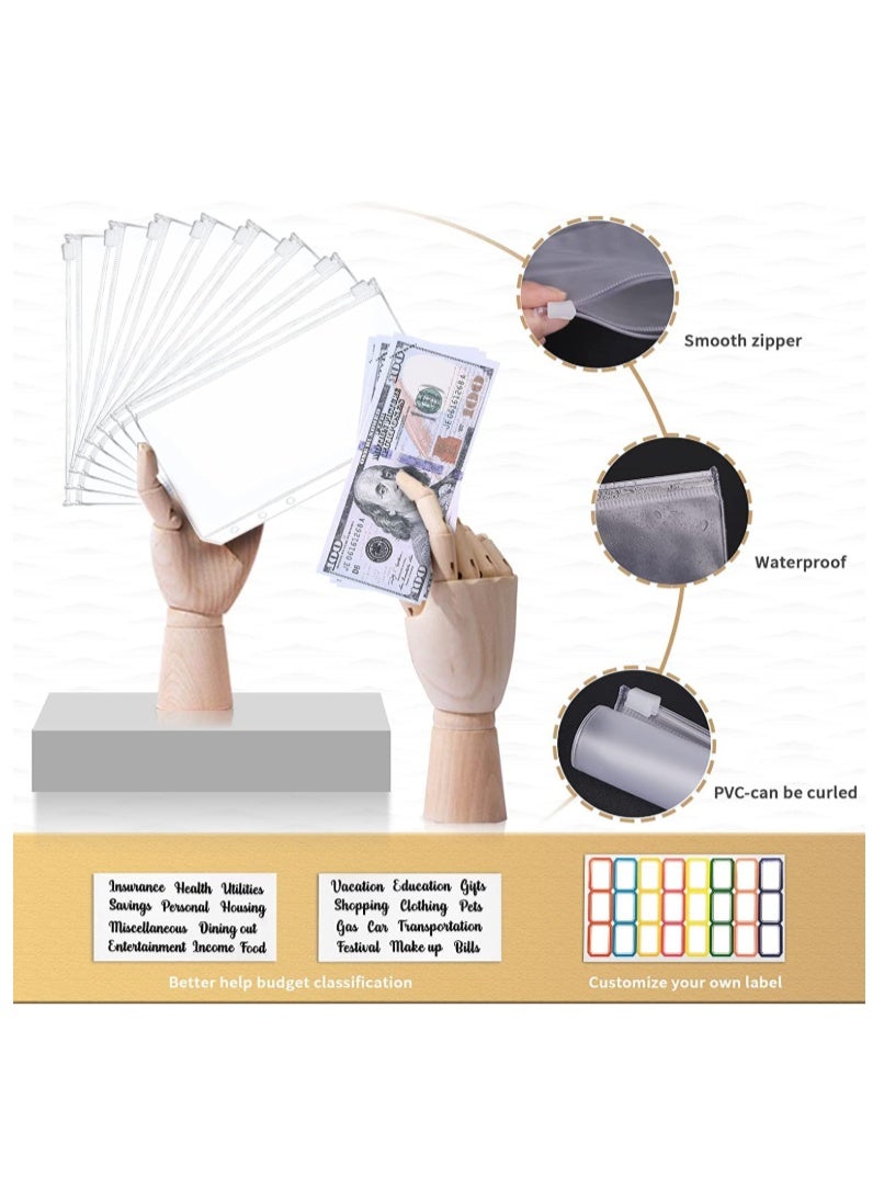 Budget Binder With Cash Envelopes for Budgeting, Money Organizer, 12Pcs 6-Ring Money Saving Binder (Marble-Grey) - Image 5