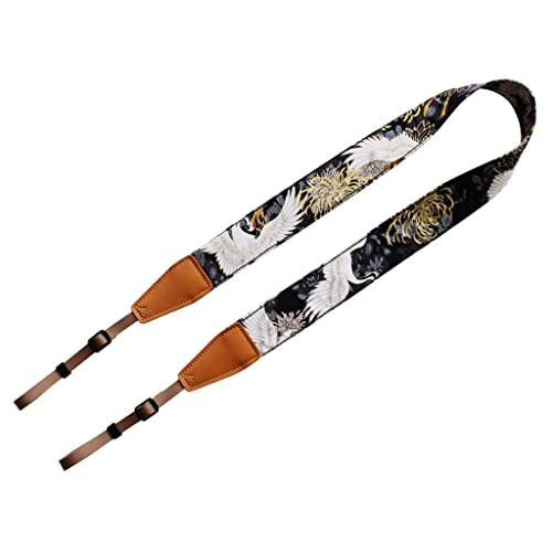 UNIKSTRAP Original Design Personalized Adjustable Camera Strap Chrysanthemum & Crane in Black, Fit for Canon Nikon Sony Olympus Interchangeable Lens Digital Camera/DSLR etc. - Image 2